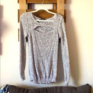 Keyhole Gray Sweater